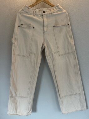 Paliskates MED Relaxed Wide-Leg Utility Pants in Natural Cream Skater Tilly’s